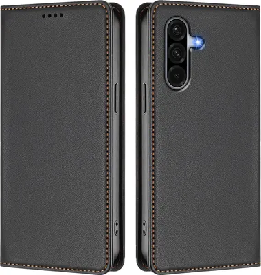 Produktbild von Handyhülle für Samsung Galaxy A17 5G/4G, Kunstleder Klapphülle Stoßfeste Magnetische Hülle mit Ständer Schwarz