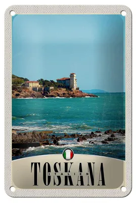 Produktbild von Blechschild Reise 12x18cm Toskana Italien Häuser Meer Dekoration