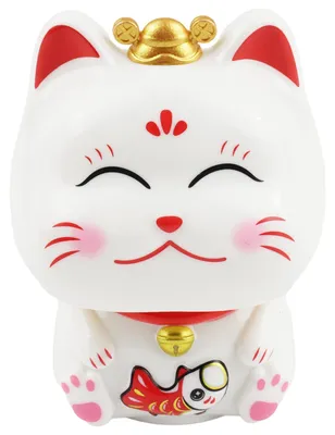 Produktbild von Armaturenbrett Wackelfigur Winkekatze weiß Kopf Glückskatze Maneki-neko Solarfigur