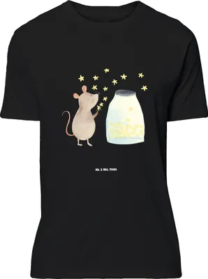 Produktbild von Mr. & Mrs. Panda Größe L T-Shirt Maus Sterne - Schwarz - Geschenk, Hoffnung, mit Spruch, Geburt, Shirt, Tshirt, Schwangerschaft, Lustige Sprüche, Geburtstag