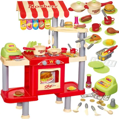 Immagine prodotto di Grande cucina su ruote per fast food+ accessori per bambini