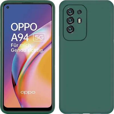 Image de Etui pour OPPO A94 5G, étui de protection en silicone souple en caoutchouc liquide Vert nuit