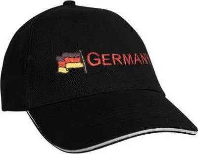 Produktbild von Baseballcap mit Einstickung  Fahne Flagge Germany Deutschland 68130 versch. Farben Color - schwarz