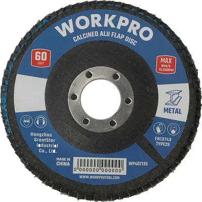 Image de Disque à Lamelles Workpro Grain 60 Ponçage Et Décapage Efficace Sur Métaux - Workpro