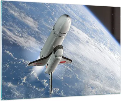 Produktbild von Bilder auf glas - Himmel Rakete Kosmos Planet - 100x70cm - Glasbilder - Wandbilder - Kunstdruck - zum Aufhängen bereit - Wanddekoration aus Glas - Glas Bilder - Wandbild auf Glas - GAA100x70-0496