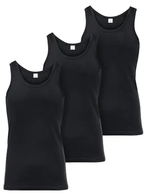Image de Ladeheid - Débardeurs sans manches en coton pour homme, lot de 3 pièces LA40-258 (noir, XXL)