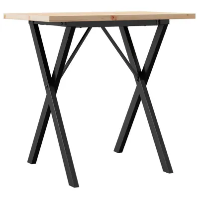 Zdjęcie produktu dla vidaXL Stół do jadalni X-frame 80x50x75,5 cm lite drewno sosnowe i stal