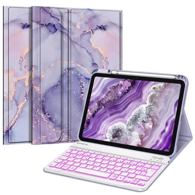 Zdjęcie produktu dla Etui z klawiaturą kompatybilne z modelami A16, 11. generacji oraz 10. i 11. generacji, kolor fioletowy