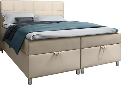 Produktbild von BETTSO Boxspringbett Kontinentales Doppelbett mit Bettkasten für Schlafzimmer MALABO Beige 200x200