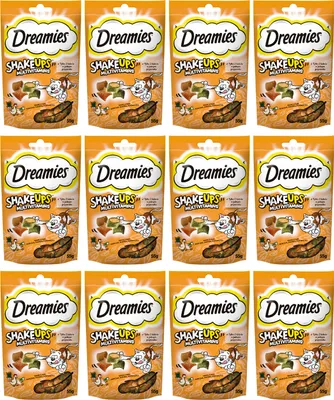 Produktbild von Dreamies Shakeups Multivitamins – Leckerbissen für ausgewachsene Katzen, mit Huhn, Ente und Katzenminze 12x55g