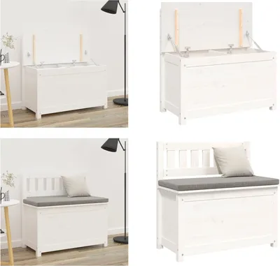 Obrázok produktu pre vidaXL Lavica biela 80x41x77 cm z masívneho borovicového dreva - Lavica - Lavica - Lavica do predsiene