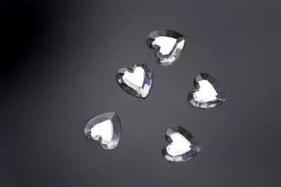Produktbild von Strassapplikation - silberne Herzen 12 mm 50 Stk.
