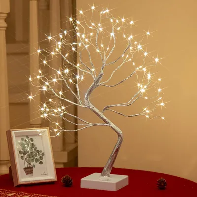 Produktbild von Lichtbaum mit Lichtästen für den Innenbereich – 108 warmweiße LEDs – Miniatur-Bäume – Bonsai-Beleuchtung – Dekoration – Verstellbare Äste