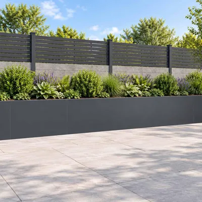Produktbild von PUEAZU Stützmauer 4 stk. 60 x 12 x 30 cm Stahl Anthrazit - Beeteinfassungen &71503
