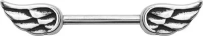 Produktbild von Karisma Brustwarzen Brust Intim Barbell Piercing Edelstahl 316L Engel Wings Engelflügel - 12.0 Millimeter