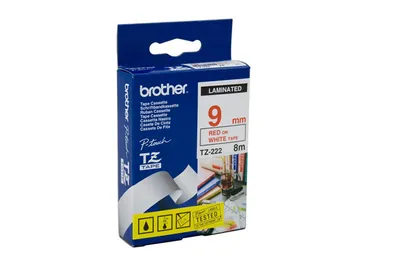 Immagine prodotto di Nastro Brother TZe-222 (stampa rossa/supporto bianco)