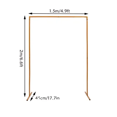Zdjęcie produktu dla Stojak na łuk ślubny, wytrzymałe ocynkowane żelazo, elegancki rozmiar 2m x 1,5m, jasnożółtyXS