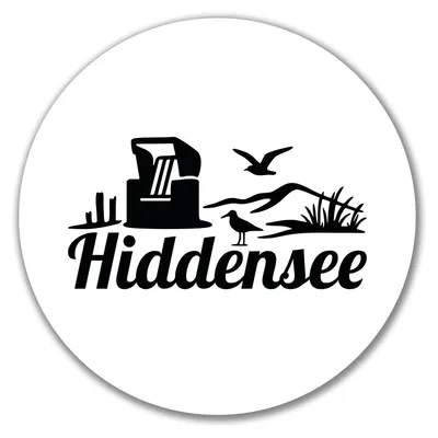 Produktbild von Huuraa Aufkleber Hiddensee Strandmotiv 10cm rund Sticker Geschenkidee