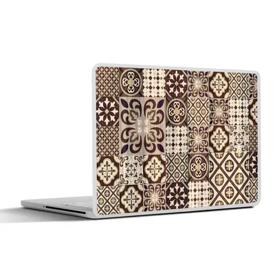 Produktbild von MuchoWow® Laptop Aufkleber Sticker Cover Retro - Muster - Braun - Abstrakt 36.5x27.5 cm - Laptop-Sticker