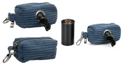 Produktbild von Flamingo KOTBEUTELSPENDER RIBTA BLAU + 1 Rolle 6x5x9CM