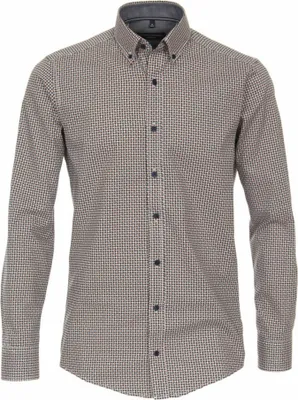 Produktbild von 30716 Casa Moda, ,  Herren langarm Hemd, Popeline, blau orange gemustert, XXL