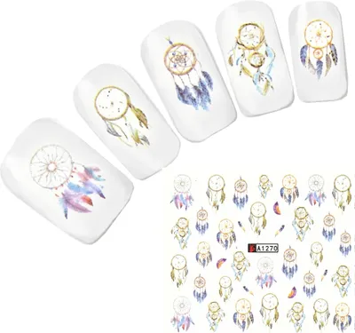 Produktbild von Tattoo Nail Art Traumfänger Feder Aufkleber Nagel Sticker