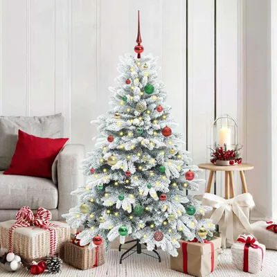 Image de Maison Exclusive - Sapin de Noël artificiel avec 150 LED blanches, 150 cm, en PE et PVC