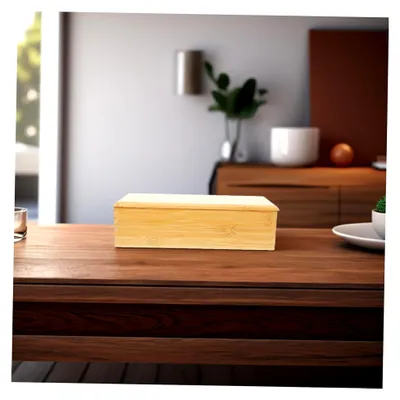 Produktbild von Holz Besteckkasten mit Deckel für Küchenutensilien