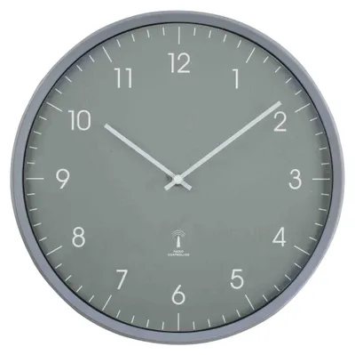 Produktbild von B&S Funkwanduhr Uhr rund Ø 32 cm grau Kunststoffrahmen