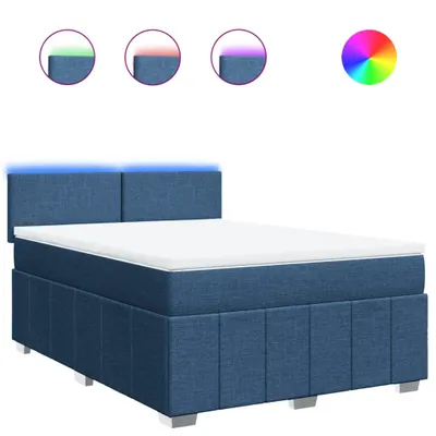 Produktbild von Boxspringbett mit Matratze Blau 140x190 cm Stoff