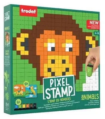 Obrázok produktu pre Kreatívna sada, zošit s pečiatkami, TRODAT "Creativ Pixelstamp", zvieratá