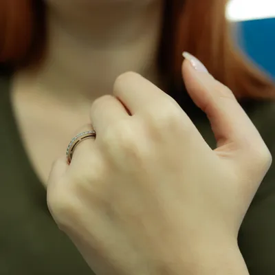 Produktbild von 0,28 Carat Diamant halbrund Memoire Ring 14 Karat Weißgold - 58 (18,40 mm)