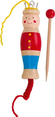 Produktbild von goki 51964 Toys Pure Stricksusel, rot/blau/natur