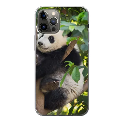 Produktbild von MuchoWow® Handyhülle Schutzhülle Hülle für iPhone 13 Pro Panda - Tier - Baum Silikon Softcase Handy Hülle - Handy-Tasche