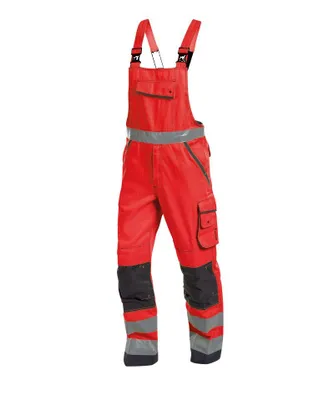 Produktbild von Dassy Warnschutz Latzhose Malmedy 400156 PESCO74 STANDARD Gr. 62 neonrot/zementgrau