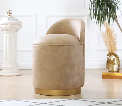 Produktbild von Hanah Home, Luton - Beige, Fußhocker & -bänke, Sitzpuff, Kamel, Wildleder, 45 x 70 x 45 x  cm