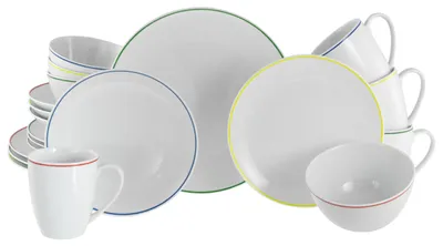 20-tlg. Kombiservice für 4 Personen, Porzellan, Luna Color Line