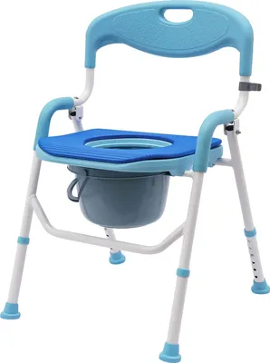 Zdjęcie produktu dla Składane siedzisko prysznicowe, ergonomiczne oparcie, regulowana wysokość, niebieskie