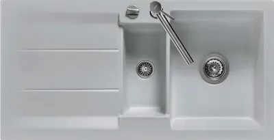 Produktbild von Spüle KeraDomo GENEA 100 in ALU mit Excenterbedienung / Einbauspüle
