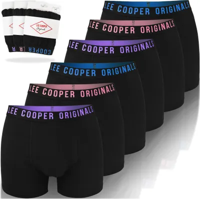 Zdjęcie produktu dla Lee Cooper Bokserki Męskie Bawełna Logo Kolor 6 Sztuk Rozmiar M