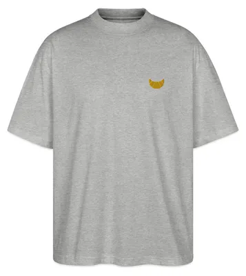 Produktbild von Spreadshirt Stickerei Croissant Oversize Uni T-Shirt, M, Grau meliert