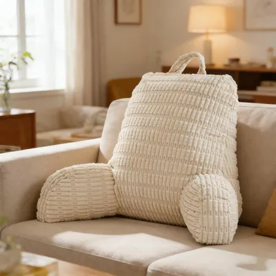 Obrázok produktu pre Omgoods – Opieradlo na čítanie do postele a na pohovku s opierkami na ruky a opierkou na chrbát, 80 x 55 cm