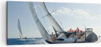 Produktbild von Bild auf Leinwand - Leinwandbild - Segelschiff Meer - 100x40cm - Wand Bild - Wanddeko - Wandbilder - Leinwanddruck - Bilder - Kunstdruck - Wanddekoration - Leinwand bilder - Wandkunst - AB100x40-4032