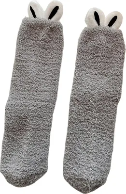 Produktbild von Plüschsocken mit Hasenohren, Damen, Winter, warm, flauschig, dick, weich, niedlich, Bodensocken für Zuhause, Schlafzimmer, Wohnzimmer, Schlafen