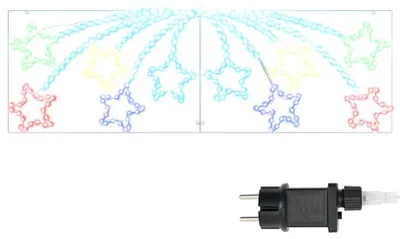 Obrázok produktu pre vidaXL Vianočná hviezda s 432 LED diódami, viacfarebná, 182 x 58 cm, PVC