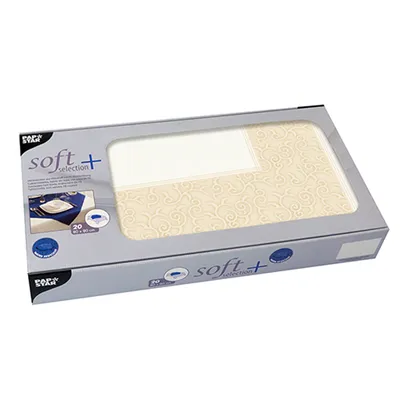 Produktbild von Papstar Mitteldecke Casali champagner Vlies 80 x 80cm 20 Stück