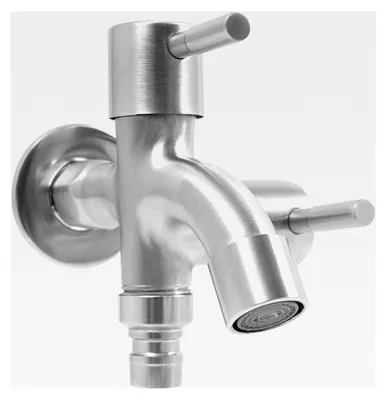Produktbild von 1/2 Zoll Garten Wasserhahn Keramischer Kugelhahn Frostsicherer Auslaufhahn mit Doppel Kugel Auslaufventil für Garten Waschmaschine Regentonne (Silber)