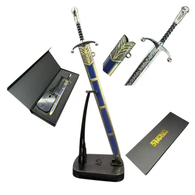 Image de Mini Fantasy JOHN SNOW Coupe-papier épée avec fourreau 22 cm - métal, support & boîte cadeau KW1132