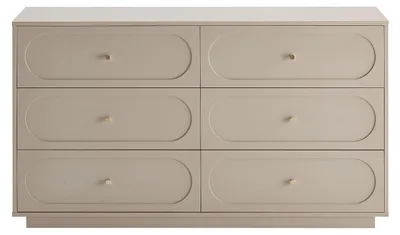 Produktbild von Kommode 6 Schubladen - Beige und Gold - VALONIRO