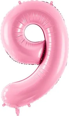 Image de Ballon de baudruche Numéro 9, 86cm, rose